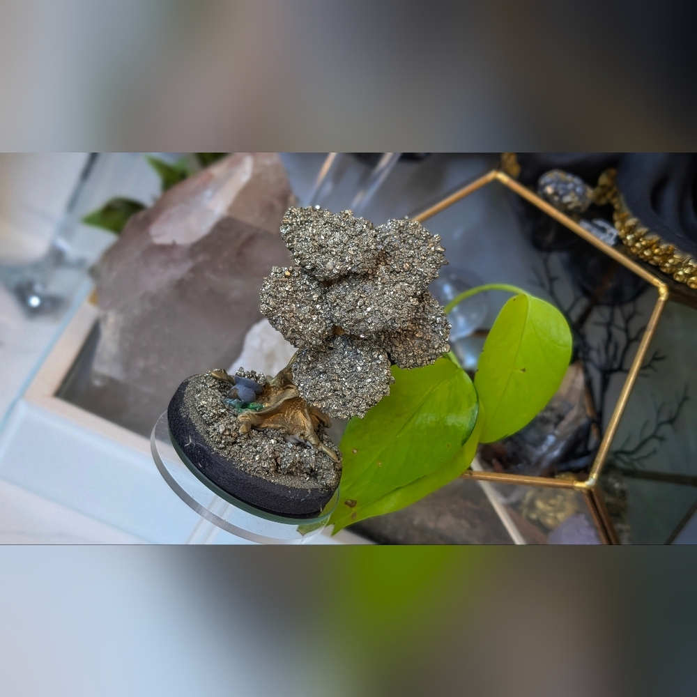 Peru Pyrite Gold Crystal Cluster Mini Tree